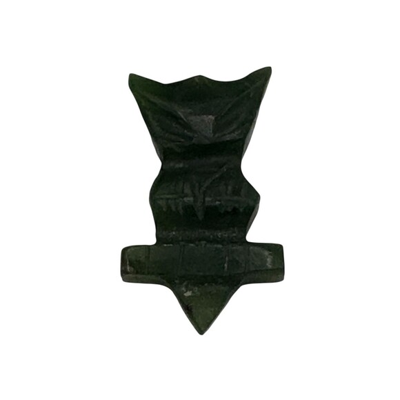 Mini Jade Owl Figurine Carved Stone Talisman Good Luck Charm Boho Pocket Totem - Picture 1 of 2